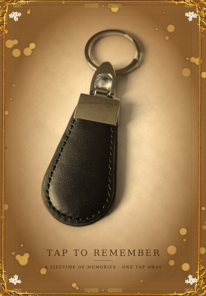 NFC Memorial Keyring - Black Faux Leather